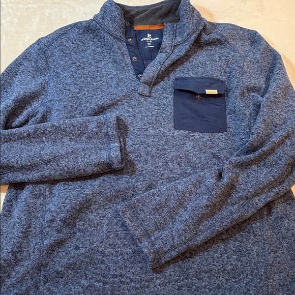 Woolrich Mens fleece sweater jacket pullover size XL broken snap on pocket - Picture 1 of 10